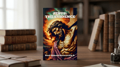 Book cover titled "Jesus: The Evidence" featuring a dramatic depiction of Jesus Christ